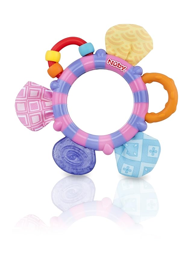 Nuby Look-at-Me Mirror Teether Toy, Colors May Vary