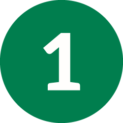 Green circle with white number one