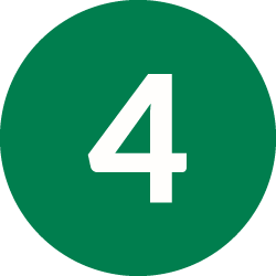 Green circle with white number four